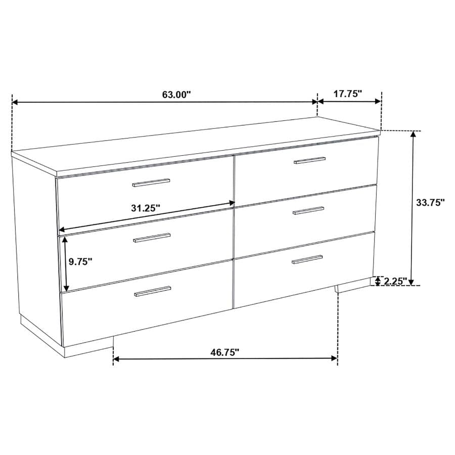 Felicity Panel Bedroom Set Glossy White