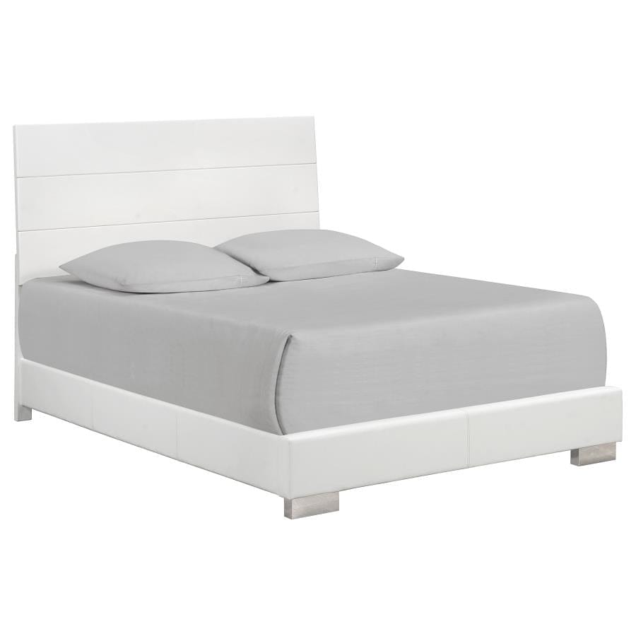 Felicity California King Panel Bed Glossy White