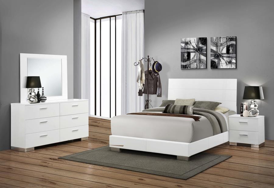 Felicity Panel Bedroom Set Glossy White