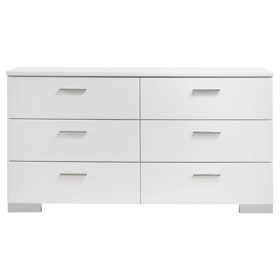 Felicity Panel Bedroom Set Glossy White