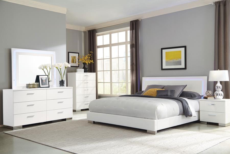 Felicity 6-drawer Dresser Glossy White