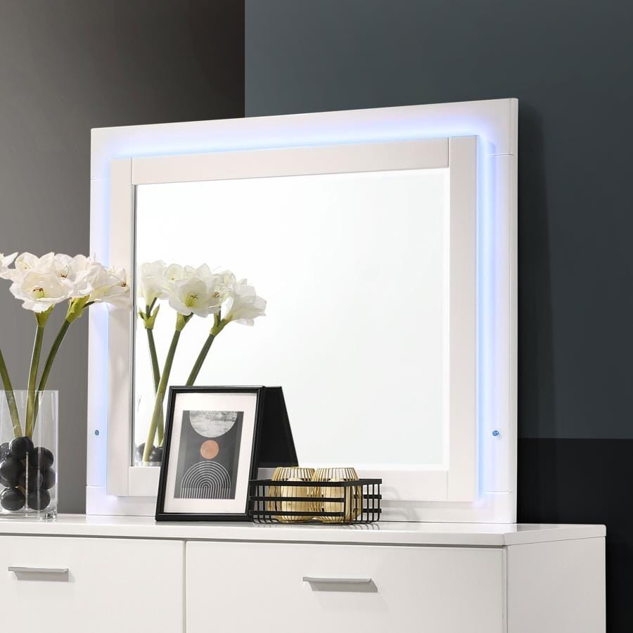 Felicity Mirror Glossy White with LED Light