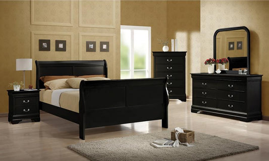 Louis Philippe Bedroom Set with Sleigh Headboard