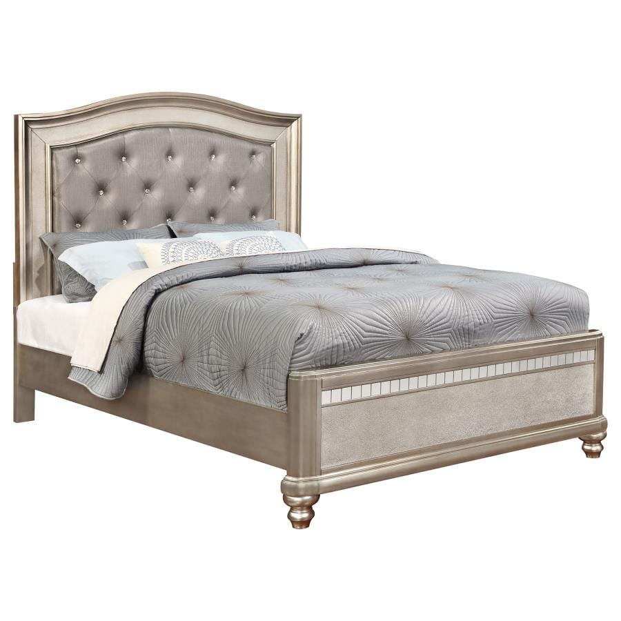 Bling Game Eastern King Panel Bed Metallic Platinum