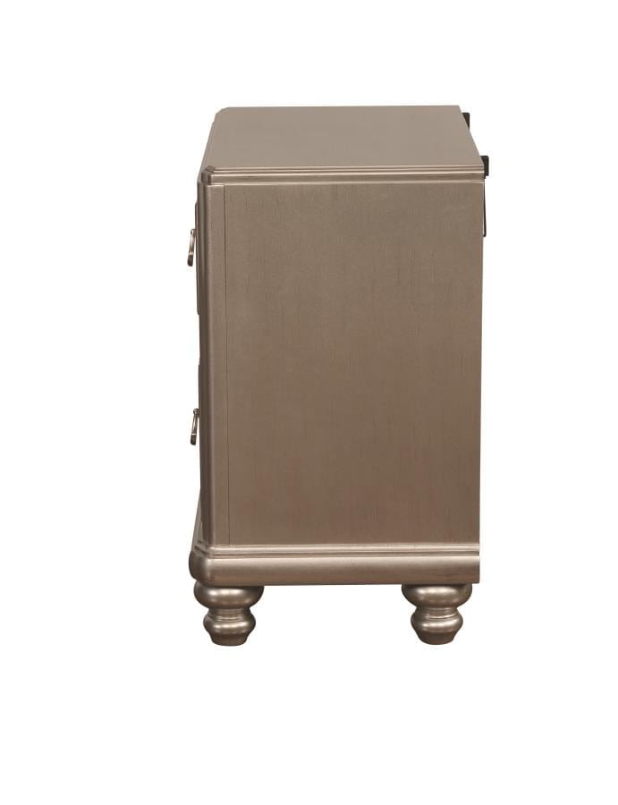 Bling Game 2-drawer Nightstand Metallic Platinum
