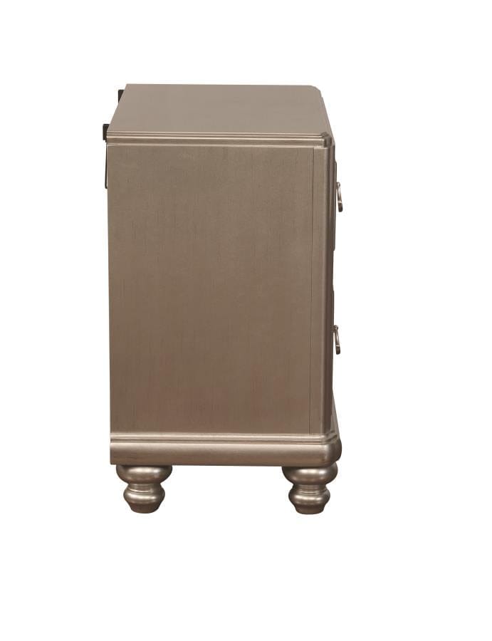 Bling Game 2-drawer Nightstand Metallic Platinum