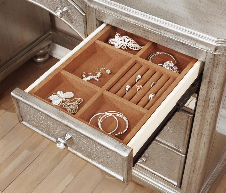 Belmont 3-piece Vanity Set Metallic Platinum