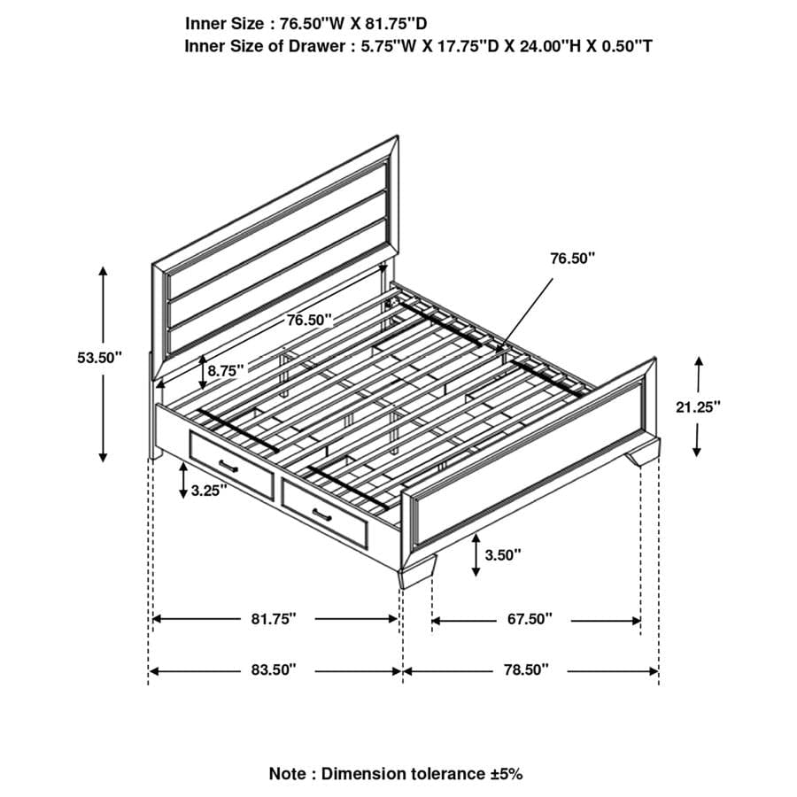 Kauffman Eastern King Storage Bed Washed Taupe