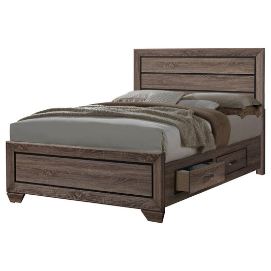 Kauffman Queen Storage Bed Washed Taupe