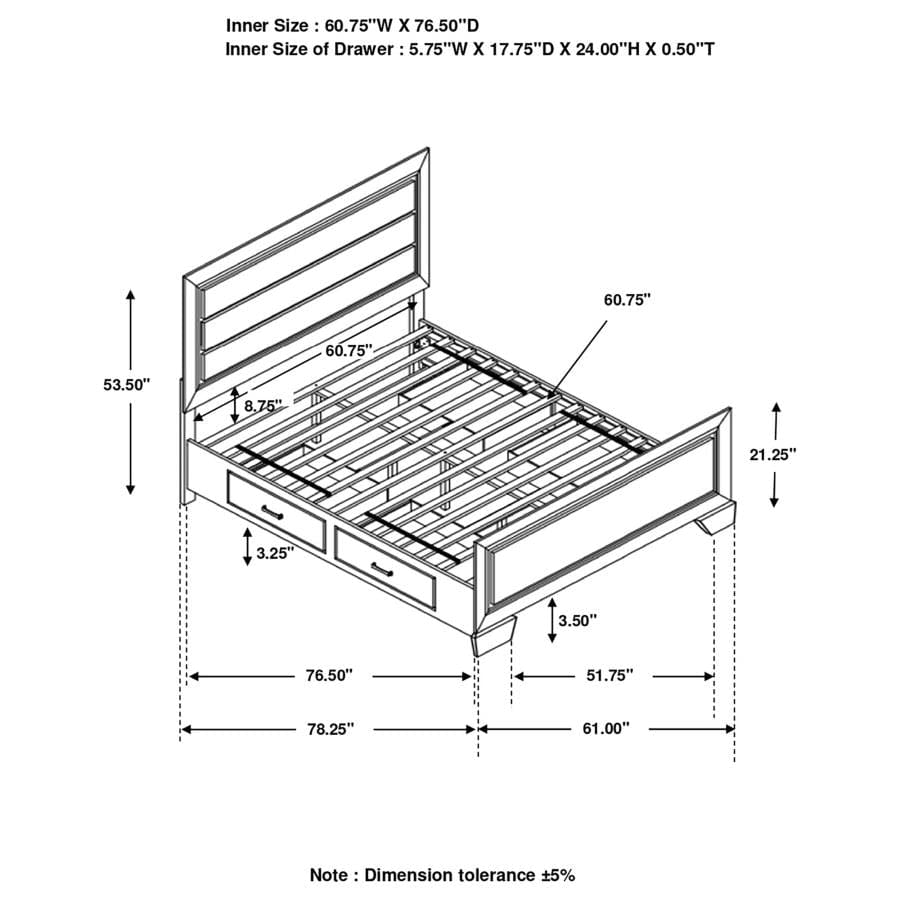 Kauffman Queen Storage Bed Washed Taupe