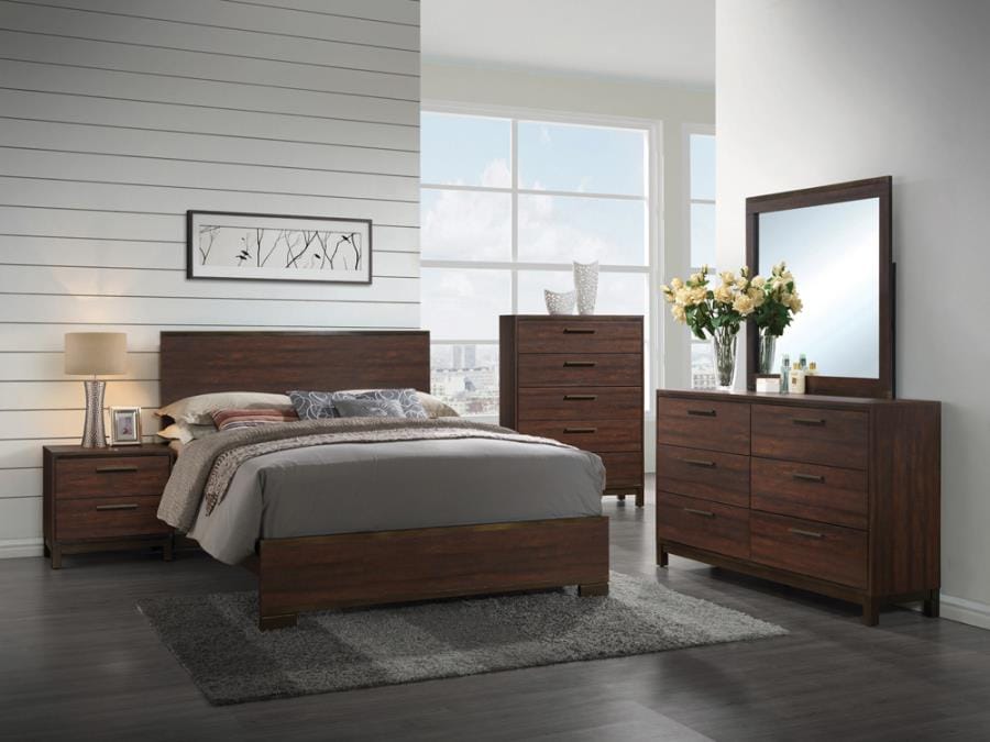 Edmonton California King Panel Bed Rustic Tobacco