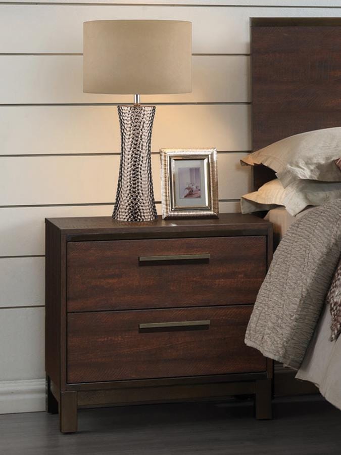 Edmonton 2-drawer Nightstand Rustic Tobacco