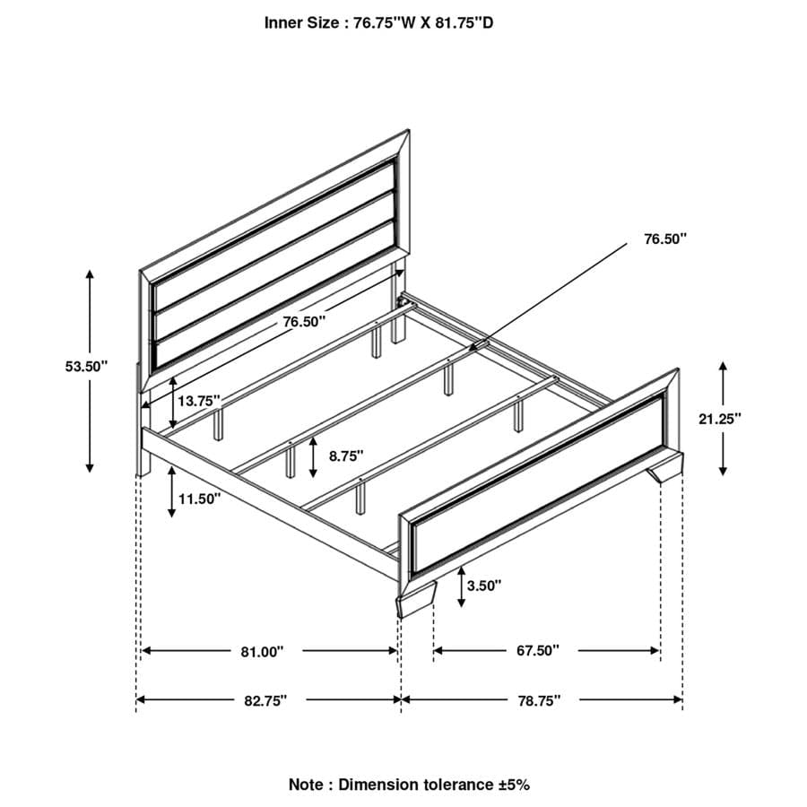 Kauffman Eastern King Panel Bed Dark Cocoa