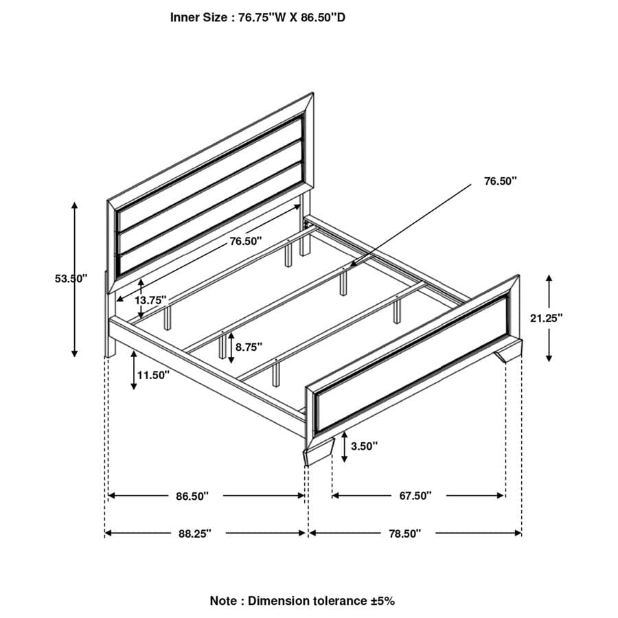 Kauffman California King Panel Bed Dark Cocoa