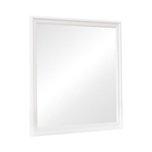 Louis Philippe Beveled Edge Square Mirror White