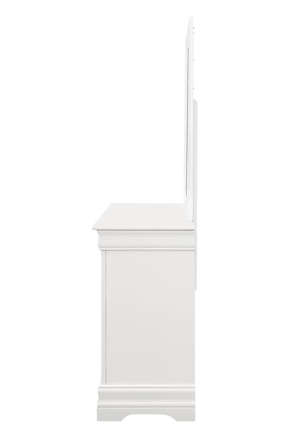 Louis Philippe Beveled Edge Square Mirror White