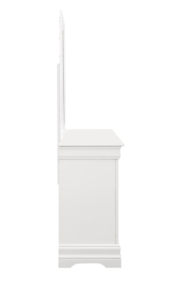 Louis Philippe Beveled Edge Square Mirror White