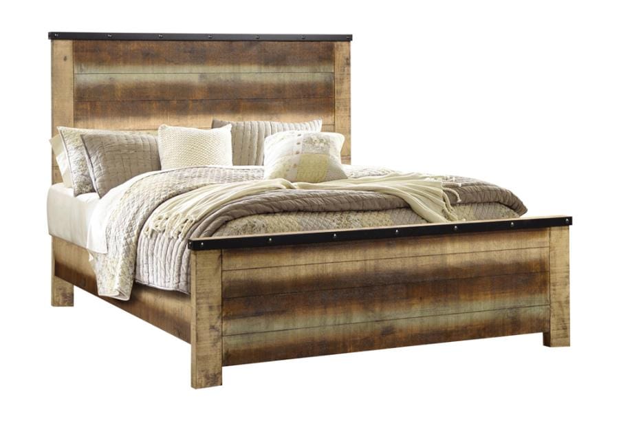 Sembene Bedroom Set Multicolor and Antique Multi