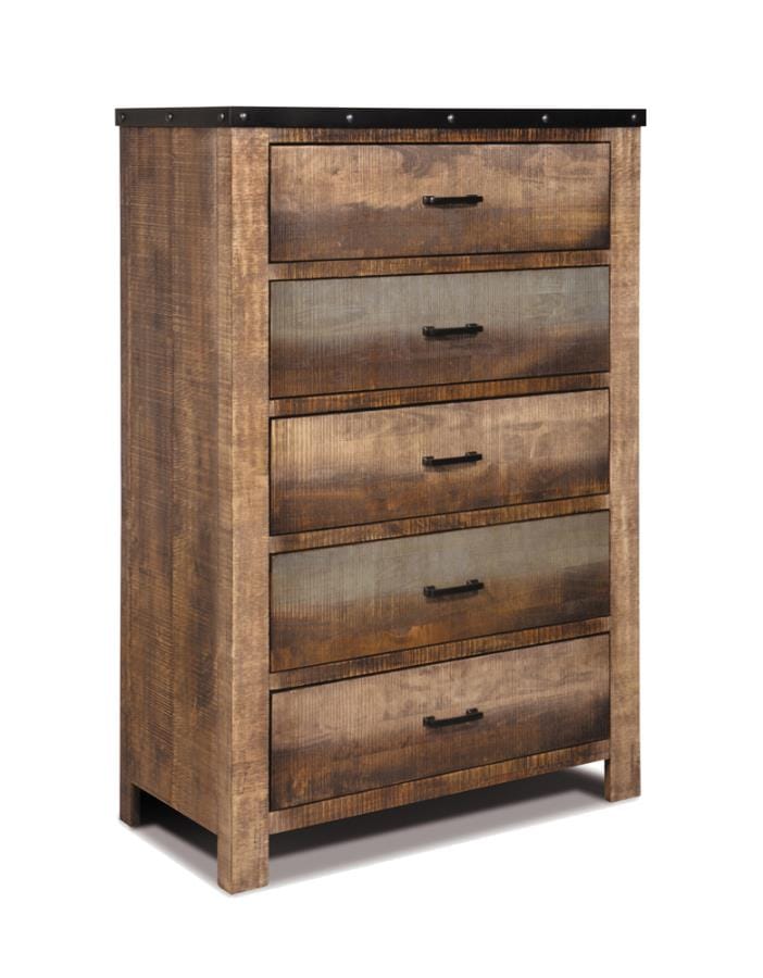 Sembene 5-drawer Chest Antique Multi-color