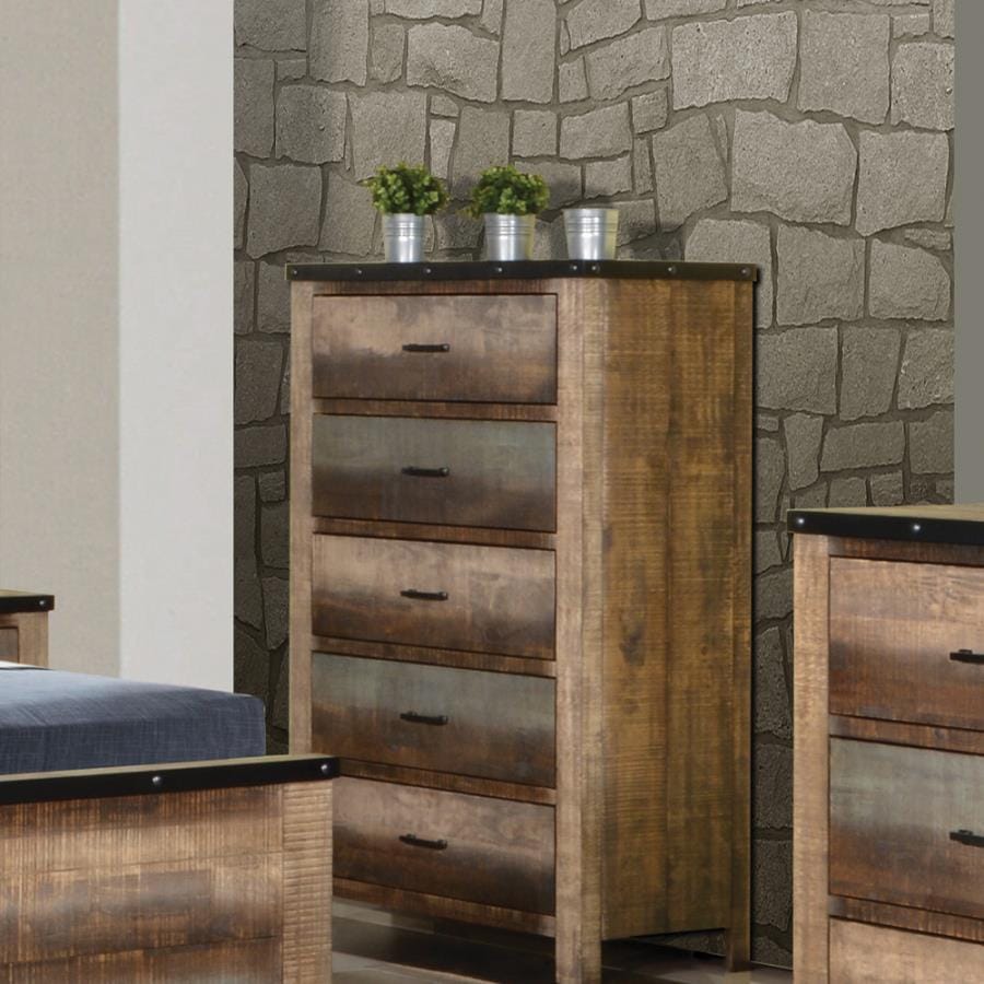 Sembene 5-drawer Chest Antique Multi-color