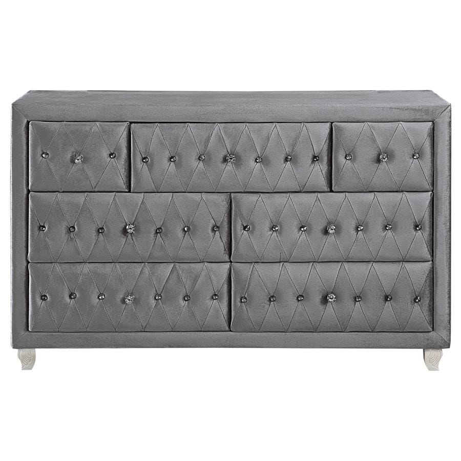 Deanna Upholstered Tufted Bedroom Set Grey