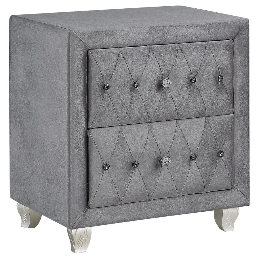 Deanna 4-piece Tufted California King Bedroom Set Grey