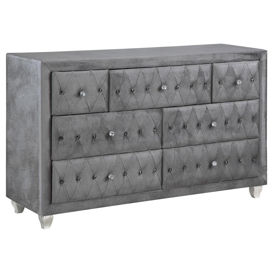 Deanna 4-piece Tufted California King Bedroom Set Grey