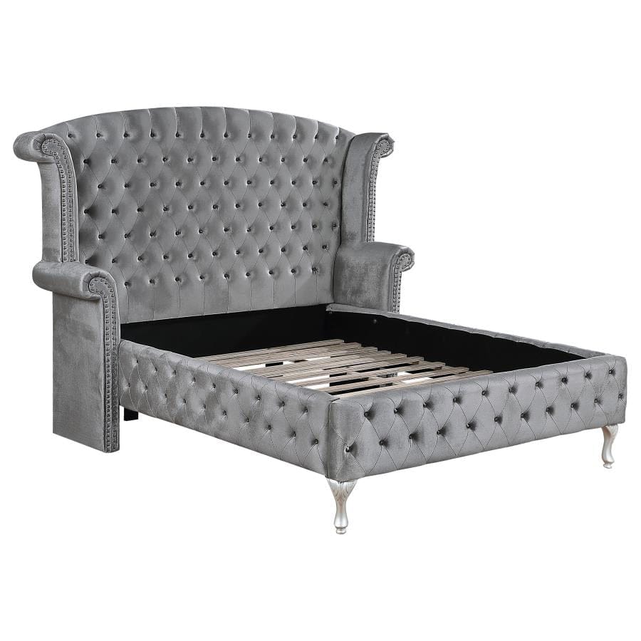 Deanna Upholstered Tufted Bedroom Set Grey