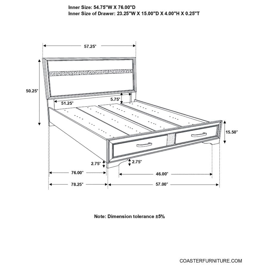 Miranda Full Storage Bed White