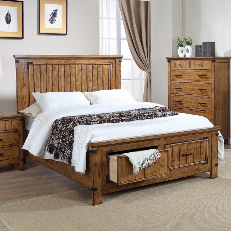 Brenner Full Storage Bed Rustic Honey