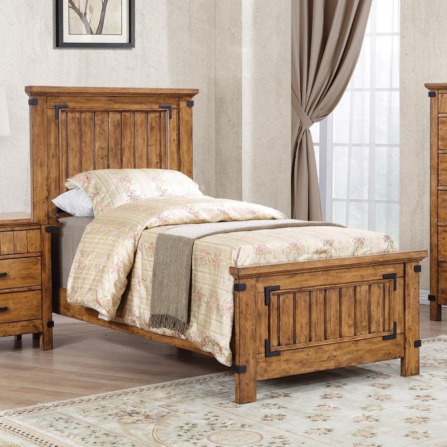 Brenner Twin Panel Bed Rustic Honey