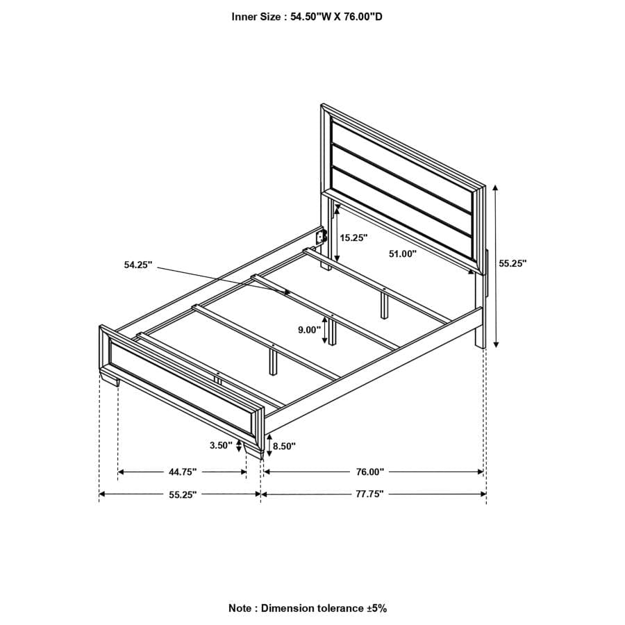 Brandon Full Panel Bed Medium Warm Brown