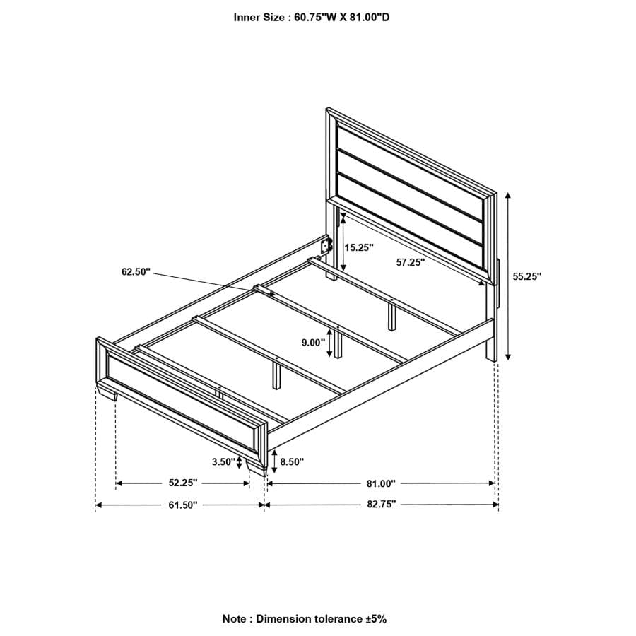 Brandon Queen Panel Bed Medium Warm Brown