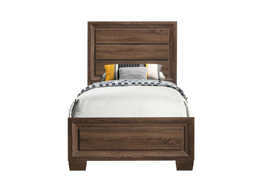 Brandon Twin Panel Bed Medium Warm Brown