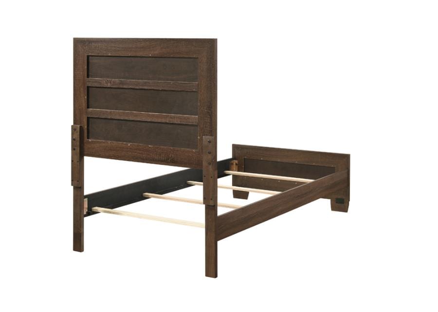 Brandon Twin Panel Bed Medium Warm Brown