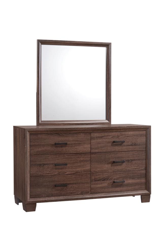 Brandon Framed Mirror Medium Warm Brown