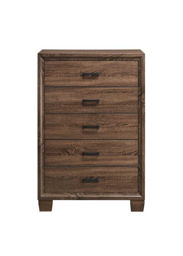 Brandon 5-drawer Chest Medium Warm Brown