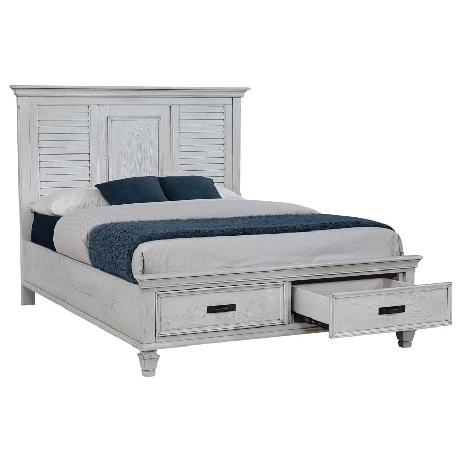 Franco Eastern King Storage Bed Antique White