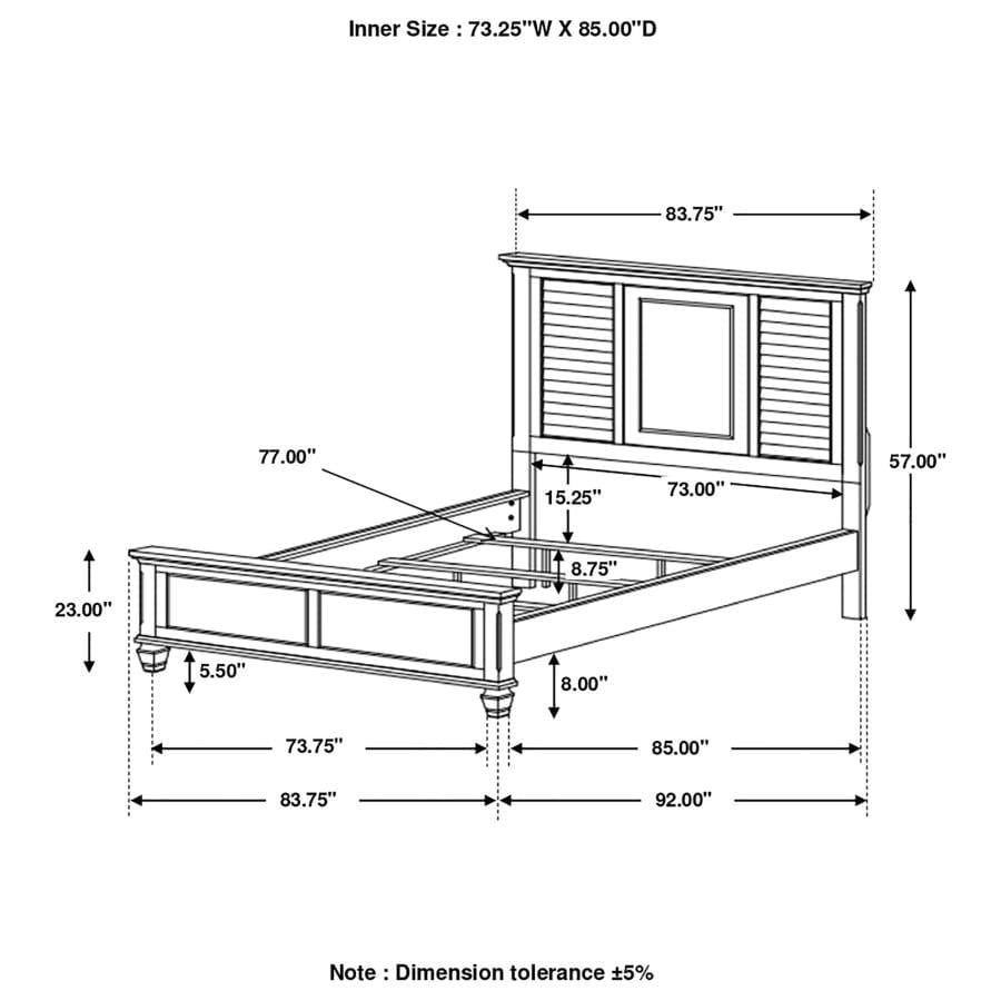 Franco California King Panel Bed Antique White