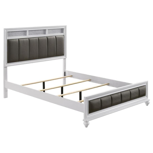 Barzini Queen Upholstered Panel Bed White