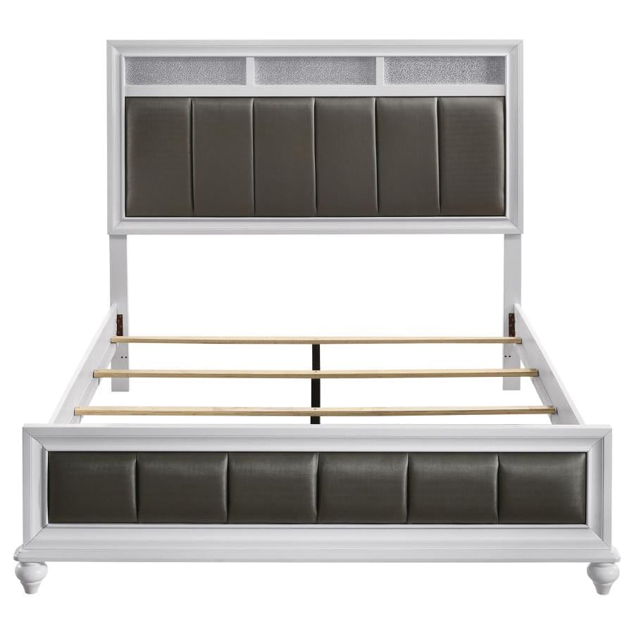 Barzini Queen Upholstered Panel Bed White