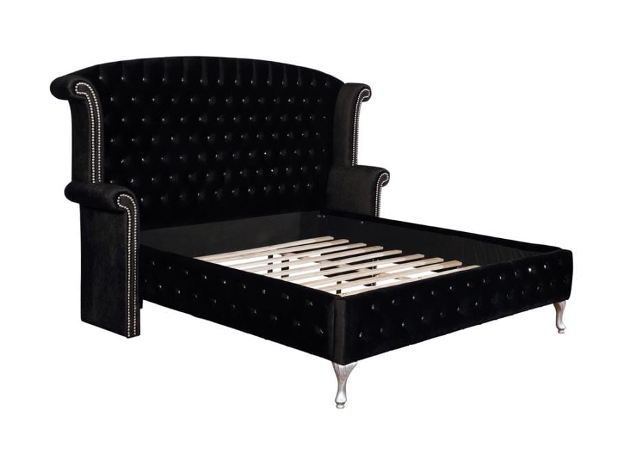 Deanna California King Tufted Upholstered Bed Black