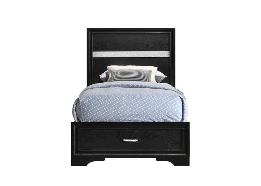 Miranda Twin Storage Bed Black