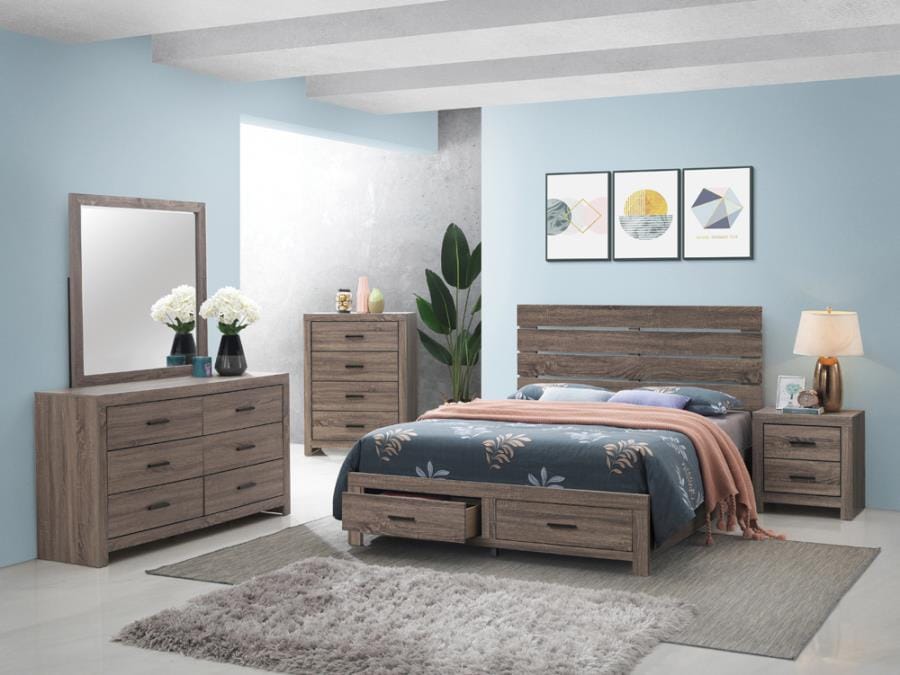 Brantford 4-piece Eastern King Storage Bedroom Set Barrel Oak