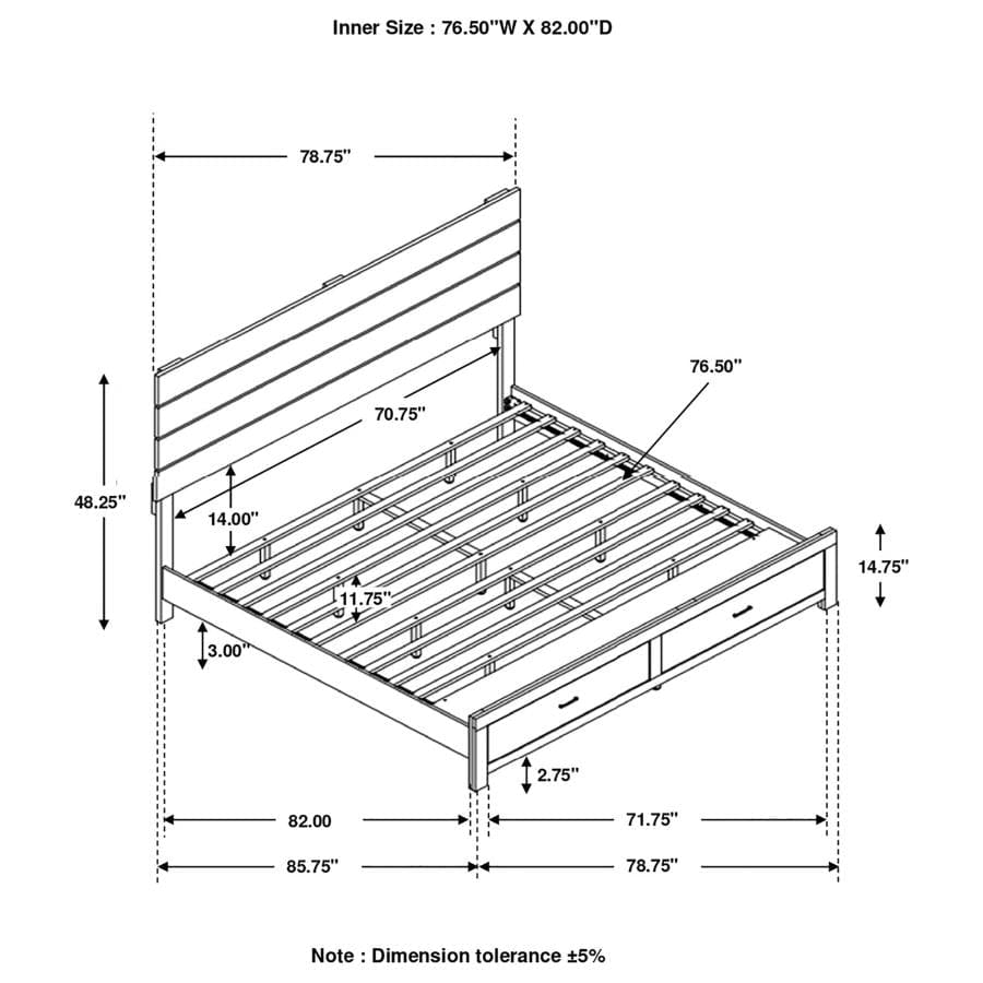 Brantford Eastern King Storage Bed Barrel Oak