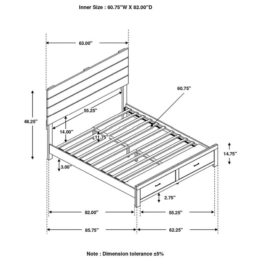 Brantford Queen Storage Bed Barrel Oak