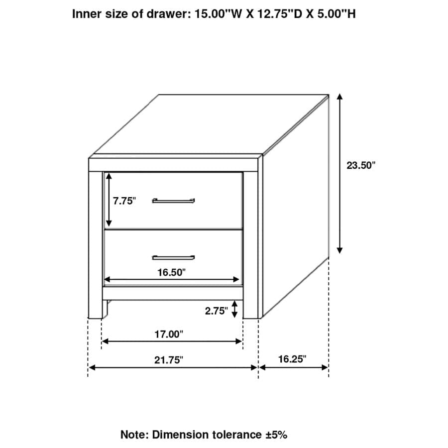 Brantford 2-drawer Nightstand Barrel Oak