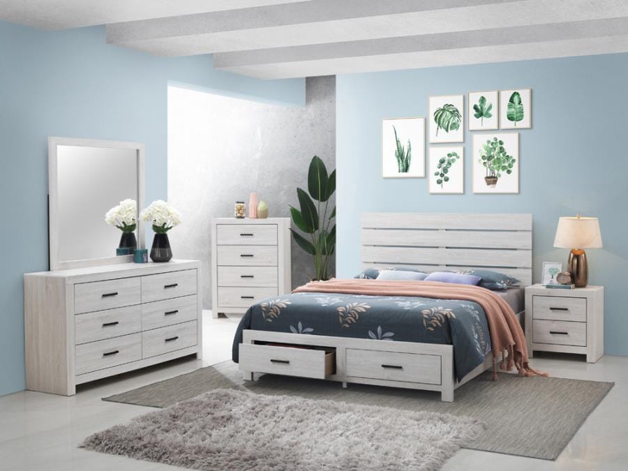 Brantford 4-piece Eastern King Storage Bedroom Set Coastal White