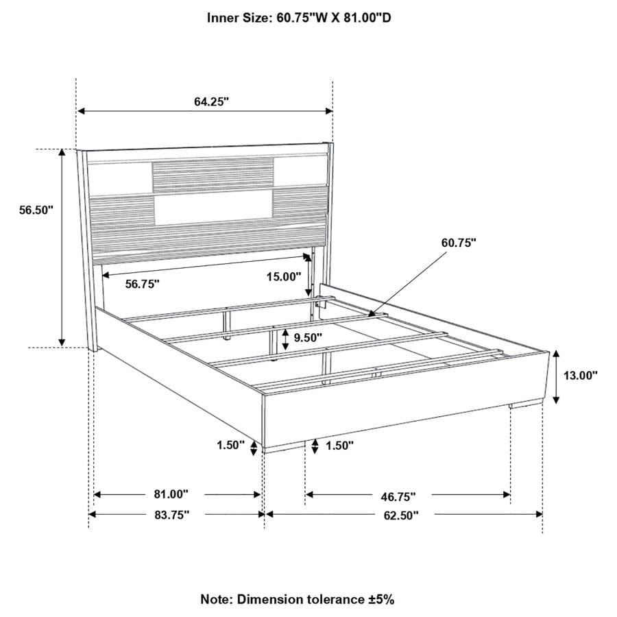 Blacktoft Queen Panel Bed Black