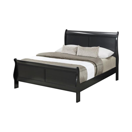 Louis Philippe Full Panel Sleigh Bed Black